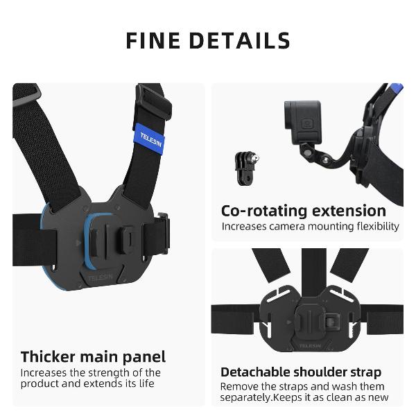 TELESIN VEST CHEST BELT  Vest-style | Quick release | Easy to adjust POV