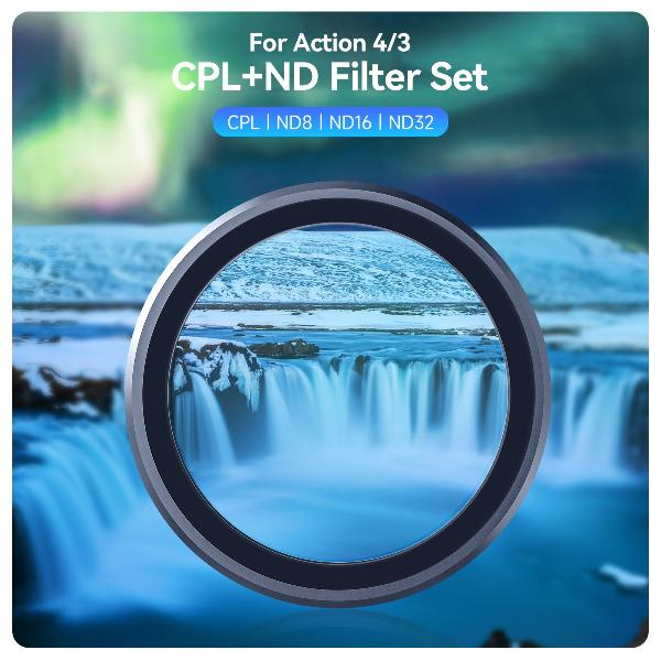 TELESIN For Action 4/3 CPL+ND Filter Set CPL | ND8 | ND16 | ND32