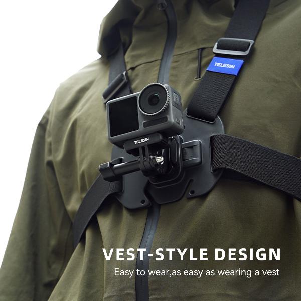 TELESIN VEST CHEST BELT  Vest-style | Quick release | Easy to adjust POV