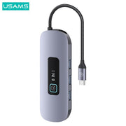 USAMS PD 100W 8in1 Multifunctional Type-C HUB with Light