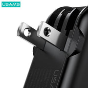 USAMS 10000mAh 3IN1 Quick Charge Wall Charger Power Bank With Cables(US+EU Plug)