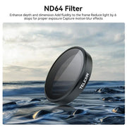 TELESIN For Aciton 4/3 ND64 Filter