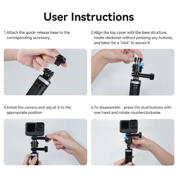 TELESIN Magnetic Quick-Release Adapter Kit