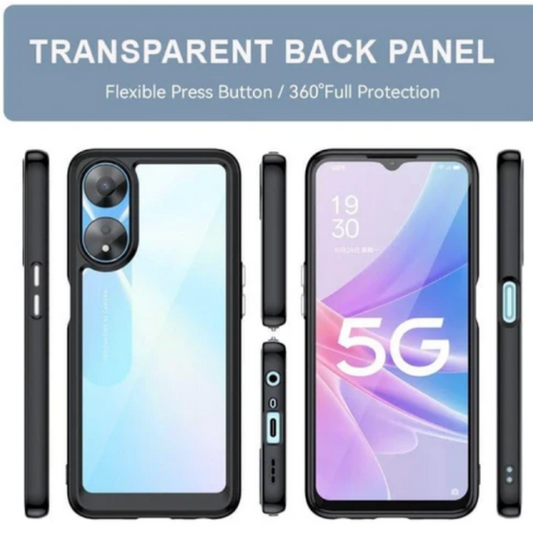 XUNDD Back Case OPPO Reno12F/12/12Pro/Reno8 Pro/ Reno10/10Pro/ A38/A18/A78/A58/A98 Black Clear