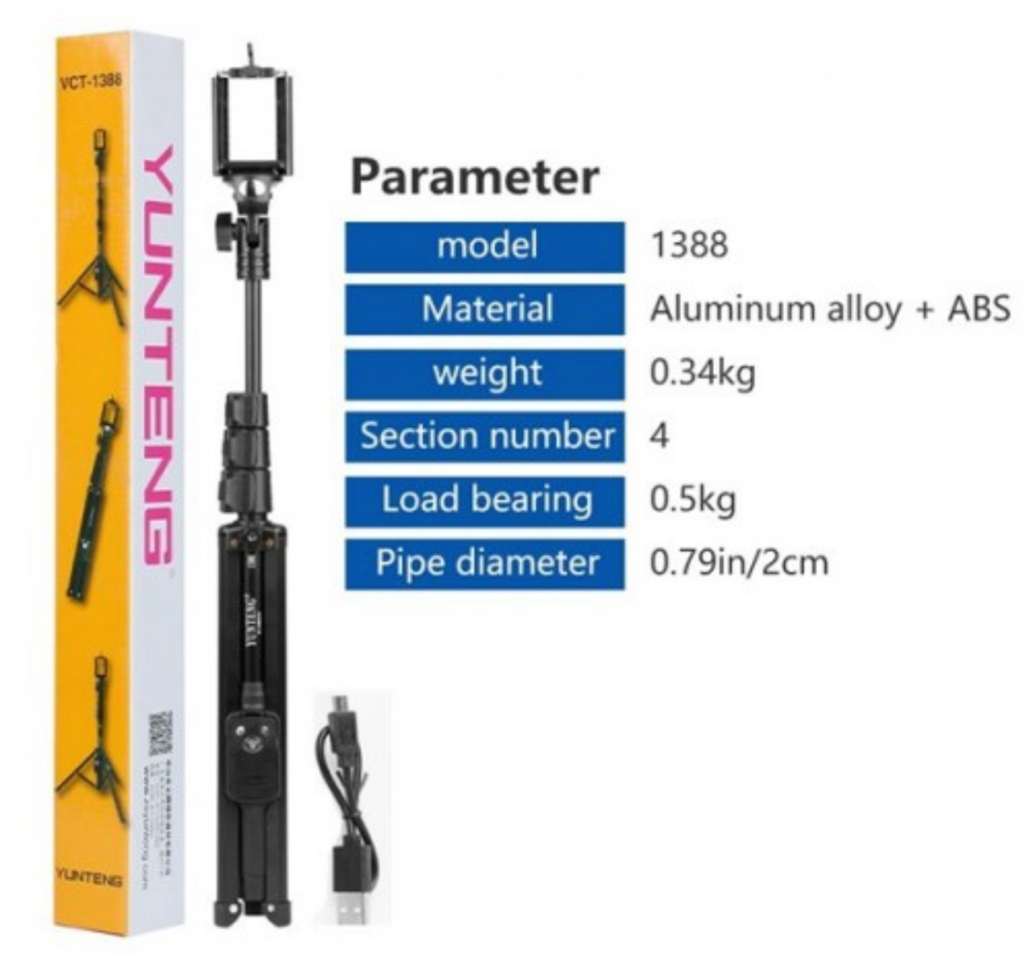 YUNTENG VCT1388L Mobile Phone Tripod